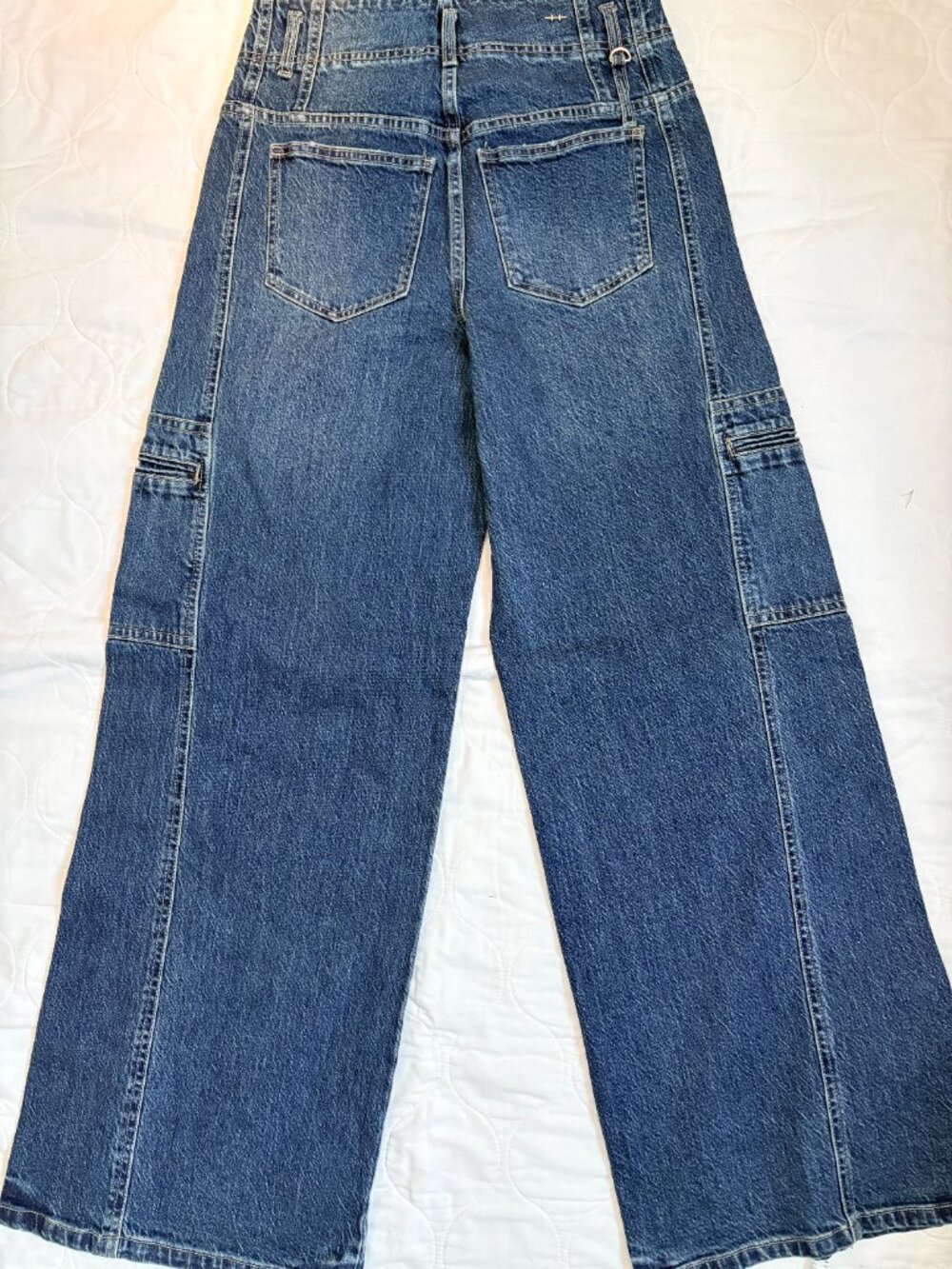 HABITUAL Cargo Extra Wide Leg Dark Wash Jeans - Size 6/28 - Picture 5 of 7